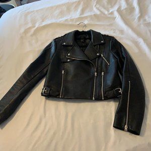 Zara Faux Leather Jacket with Silver Zipper Detail
